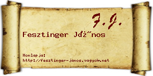 Fesztinger János névjegykártya
